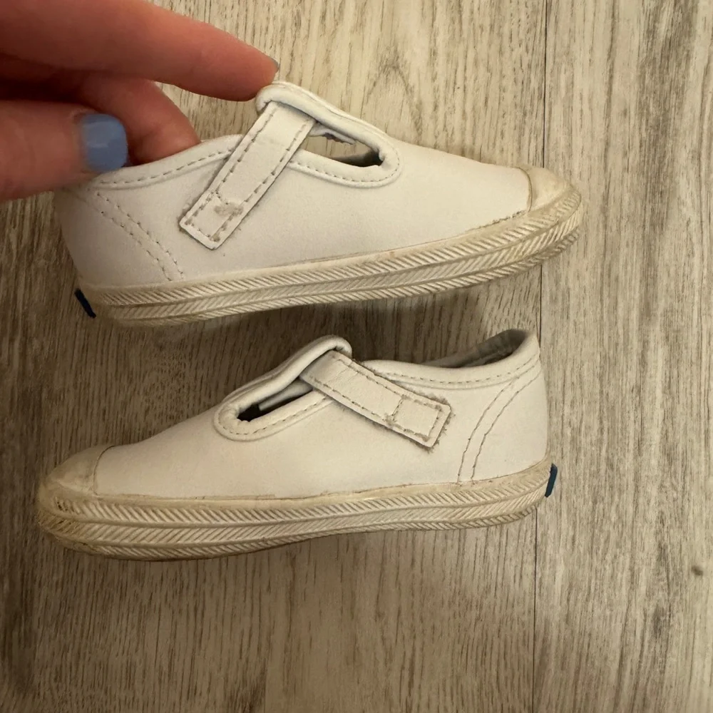 Keds White Baby Walker Shoes T-Strap Design